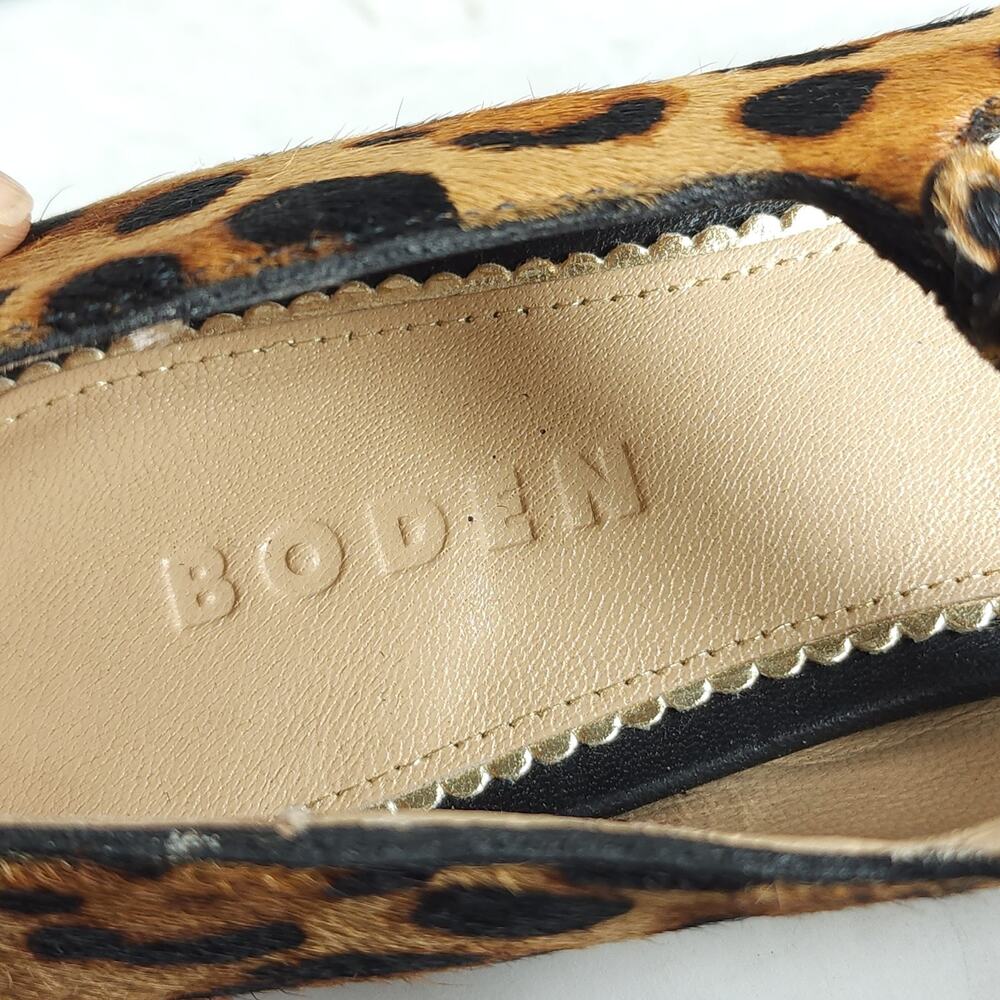 Boden Women's US8 Cowhide Hair Leopard print T Bar Pointed Toe Mary-jane Flats - Picture 15 of 15